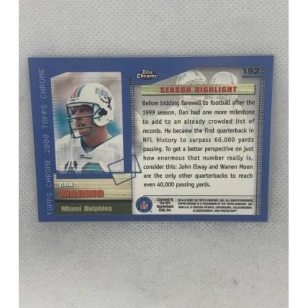 2000 Topps Chrome Dan Marino Miami Dolphins #192 (048)